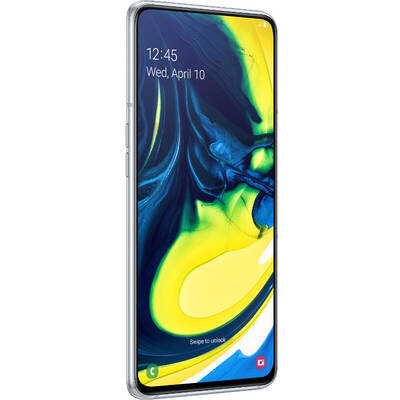 Smartphone Samsung Galaxy A80 (2019), Infinity Display, Octa Core, 128GB, 8GB RAM, Dual SIM, 4G, camera tripla rotativa, Ghost White