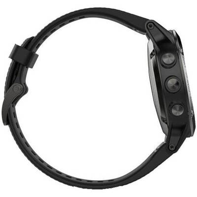 Smartwatch Garmin Fenix 5 Sapphire negru, curea silicon negru, GPS + HR