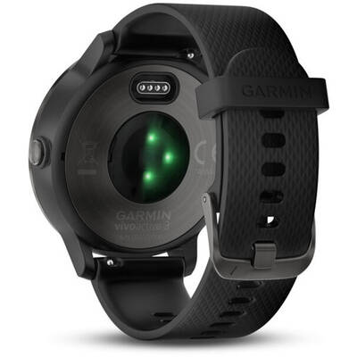 Smartwatch Garmin Vivoactive 3, gri inchis, curea silicon negru GPS + HR