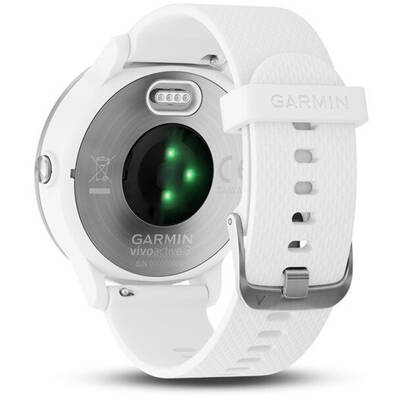 Smartwatch Garmin Vivoactive 3, argintiu, curea silicon alb GPS + HR