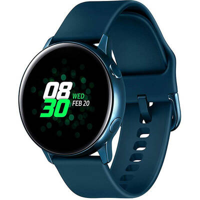 Smartwatch Samsung Galaxy Watch Active 2019, verde inchis, curea silicon, WiFi, Bluetooth, GPS si NFC, rezistent la apa si adancime, perfect pentru inot si fitness
