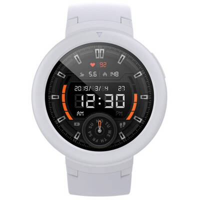 Smartwatch Xiaomi Amazfit Verge Lite, curea silicon, GPS, Gorilla Glass, IP68 rezistent la apa, Snowcap White