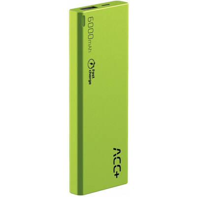 Maxcom ACC+ Thin 6000 mAh, 1x USB, 2A, Green, Fast Charge