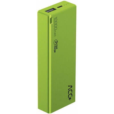 Maxcom ACC+ Thin 10000 mAh, 1x USB, 2A, Green, Fast Charge