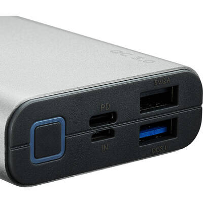 CANYON CND-TPBQC10S, 10000 mAh, 2x USB, 1x PD cu tehnologia Quick Charge 3.0, argintiu
