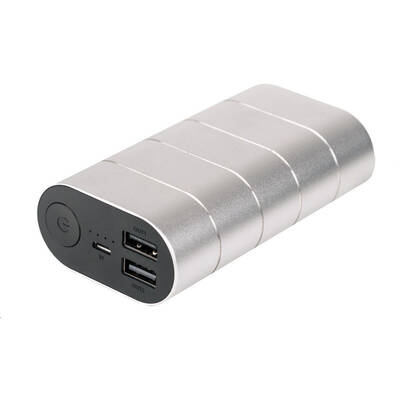 VERBATIM 20000 mAh, 2x USB, 1x USB-C, 3A, Metal Lines Grey, tehnologia Qualcomm Quick Charge 3.0
