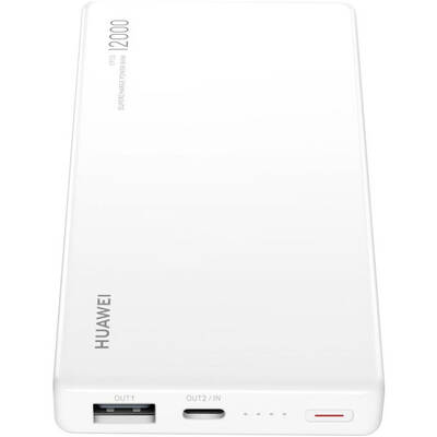 Huawei SuperCharge, 12000 mAh, 1x USB, 1x USB-C, 4.5A, 40W, White
