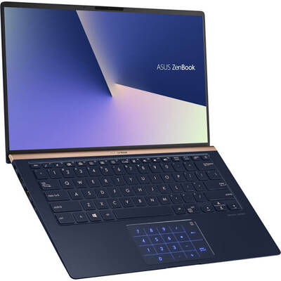 Ultrabook Asus 14" ZenBook UX433FN, FHD, Procesor Intel Core i7-8565U (8M Cache, up to 4.60 GHz), 16GB, 1TB SSD, GeForce MX150 2GB, FreeDos, Royal Blue