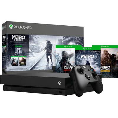 Consola jocuri Microsoft Xbox One X 1TB + Metro Saga