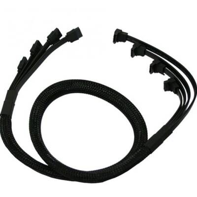 Cablu Nanoxia Cablu SATA SATA3, 4-way, 85 cm, negru