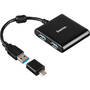 Hub USB Hama Hub USB 3.1 1:4,C-adapt,ngr, 12325