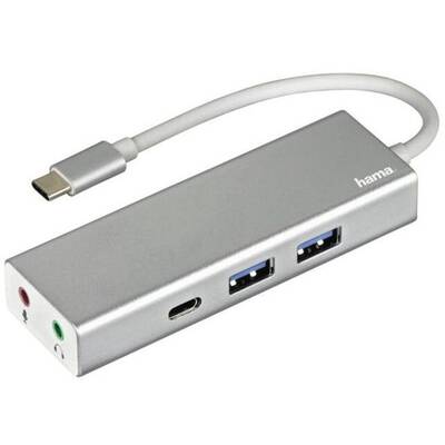 Hub USB Hama Hub USB3.1-C Alu,2xUSB-A/C/3.5, 135758