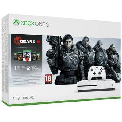 Consola jocuri Microsoft Xbox One S 1TB + Gears 5 Standard Edition (plus Gears of War Collection)