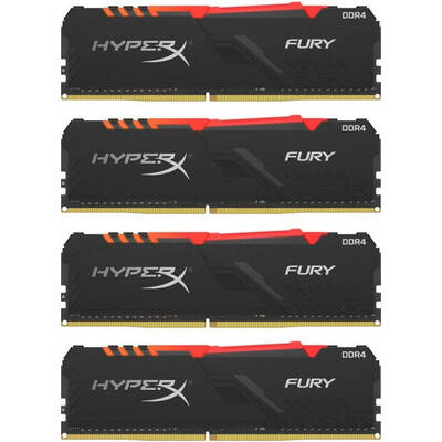 Memorie RAM HyperX Fury RGB 32GB DDR4 2666MHz CL16 Quad Channel Kit