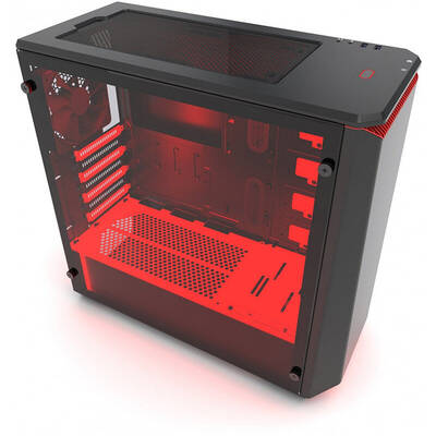 Carcasa PC Phanteks Eclipse P400 Tempered Glass Black/Red