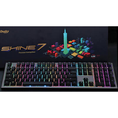 Tastatura Ducky Gaming Shine 7 Gunmetal RGB Cherry MX Silent Red Mecanica