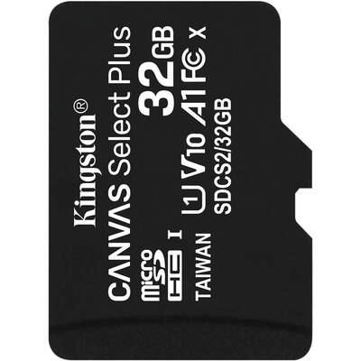 Card de Memorie Kingston Micro SDHC Canvas Select Plus 100R, 32GB, Clasa 10, UHS-I + Adaptor