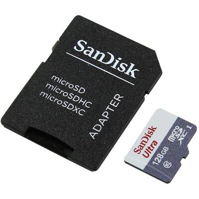 Card de Memorie SanDisk Android microSDXC Ultra 128GB UHS-I U10 Class 10 80 MB/s + Adaptor SD