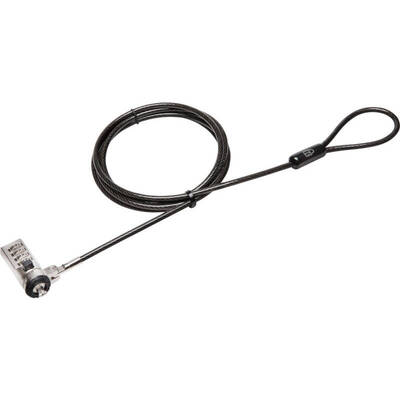 Accesoriu Laptop Kensington N17 Combination Lock, lungime 1.8m, cifru cu patru discuri, conectare directa,cablu otel carbon, permite pivotare si rotire cablu