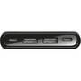 TRUST Esla Thin, 10000 mAh, 1x USB-C, 2x USB, 2.4A, Black, Fast Charging