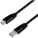 Logilink USB Male la USB-C Male, 1 m, Black (cu centimetru)