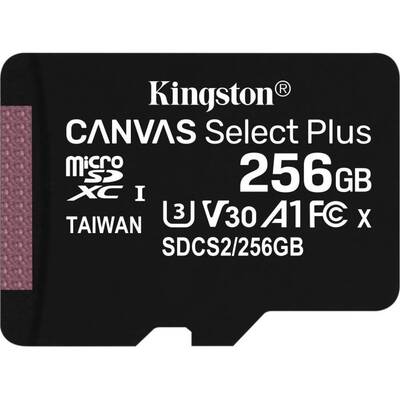 Card de Memorie Kingston Micro SDXC Canvas Select Plus 100R, 256GB, Clasa 10, UHS-I