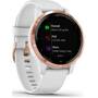 Smartwatch Garmin Vivoactive 4S, roz-auriu, curea silicon alb, GPS + HR