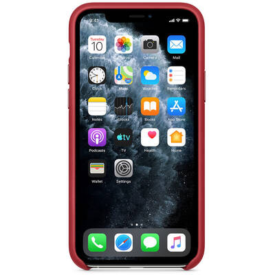 Apple Protectie pentru spate, material piele, pentru iPhone 11 Pro, culoare Red