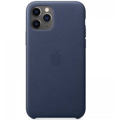 Capac protectie spate Apple Leather Case pentru iPhone 11 Pro, Midnight Blue