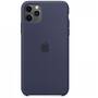Capac protectie spate Apple Silicone Case pentru iPhone 11 Pro, Midnight Blue