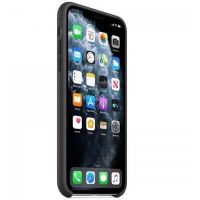 Capac protectie spate Apple Silicone Case pentru iPhone 11 Pro, Black