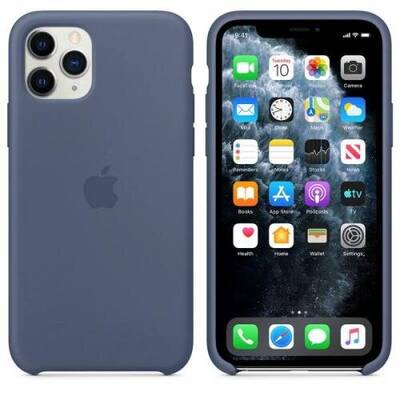 Capac protectie spate Apple Silicone Case pentru iPhone 11 Pro, Alaskan Blue