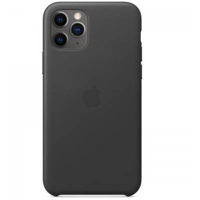 Capac protectie spate Apple Leather Case pentru iPhone 11 Pro Max, Black