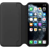 Protectie de tip Book, material piele, pentru iPhone 11 Pro Max, culoare Black