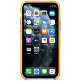Protectie pentru spate, material piele, pentru iPhone 11 Pro, culoare Meyer Lemon