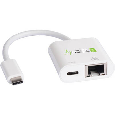 Placa de Retea TECHLY Adaptor USB-C 3.1 -> Gigabit Ethernet RJ45 cu USB-C PD