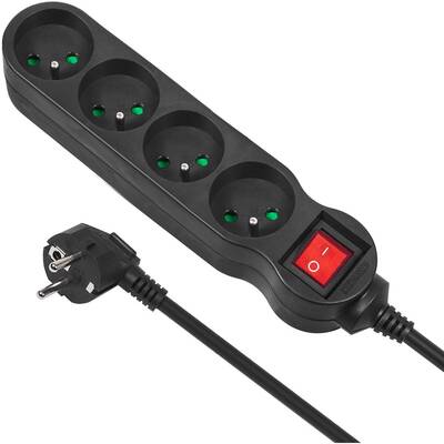 Maclean MCE183 Power Strip 5-outlet with switch 1,4m Cable