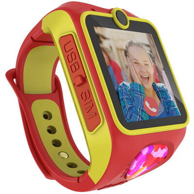 Smartwatch MyKi Junior 3G, cu apel video, urmarire si localizare GPS/GSM pentru copii, culoare rosu