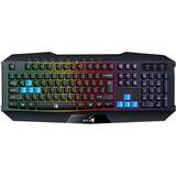 Tastatura GENIUS Gaming USB, multimedia, 104 taste + 10 taste multimedia, iluminare 7 culori, black