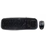 Kit Periferice GENIUS USB, tastatura 104 taste (concave) + mouse optic 1000dpi, 3 butoane, black