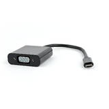 USB-C to VGA adapter, black, blister "AB-CM-VGAF-01"