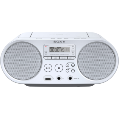 Mini-Sistem Audio Sony ZSPS50, CD Player, tuner FM, 2x2W, USB, Alb
