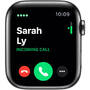 Smartwatch Apple Watch 5, Aluminium 44 mm, corp negru, curea silicon negru, GPS + Cellular