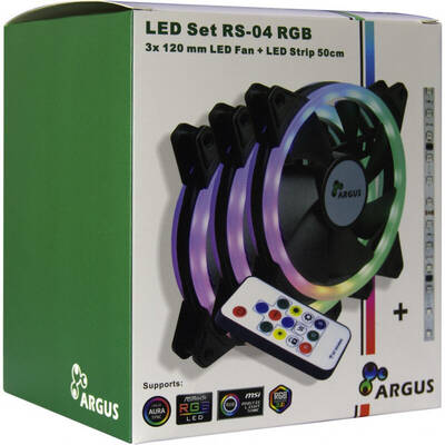 Inter-Tech Ventilator Argus RS-04 RGB 3-Fan Set
