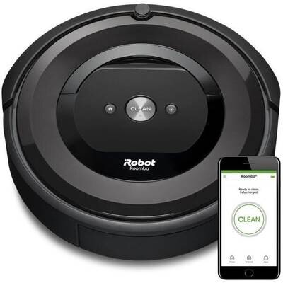 Aspirator Robot  iRobot Roomba e5, Li-Ion, 1800 mAh, 33 W, App, Aeroforce, Recipient lavabil, Negru