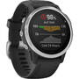 Smartwatch Garmin Fenix 6S, argintiu, curea silicon negru
