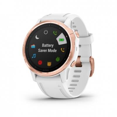 Smartwatch Garmin Fenix 6S PRO, roz-auriu, curea silicon alb