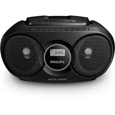Philips Microsistem audio AZ215B/12, CD-R, CD-RW, FM stereo, Negru