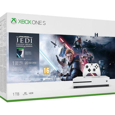 Consola jocuri Microsoft Xbox One S 1TB + Star Wars JEDI: The Fallen Order