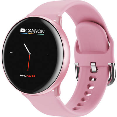 Smartwatch CANYON Marzipan, Aluminiu roz, curea silicon roz